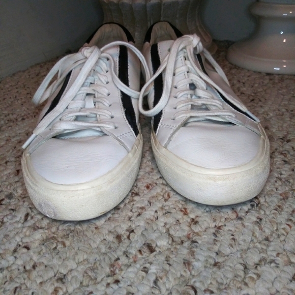 Madewell Delia Sidewalk Black & White Retro Leather Sneakers - Picture 4 of 14